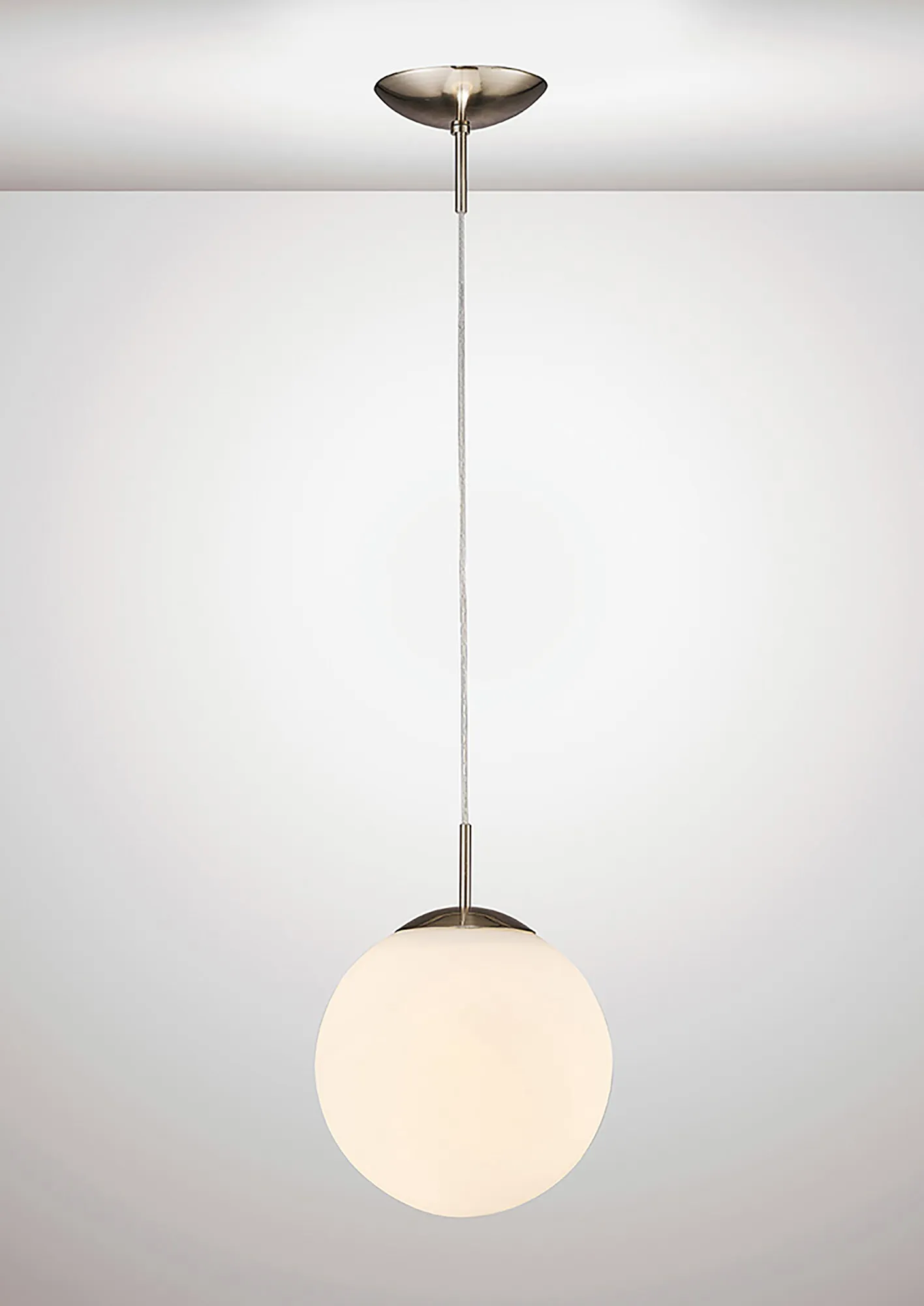 Miranda 25cm Glass Pendant 1 Light Satin Nickel D0122  Deco Miranda